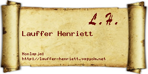 Lauffer Henriett névjegykártya